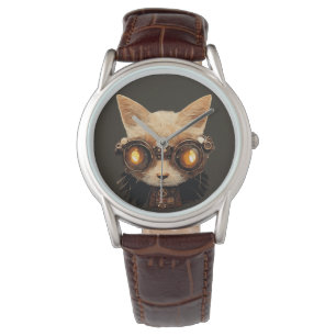 Reloj De Pulsera Cat Steampunk Retro Gótico Retro Kitty Retrato