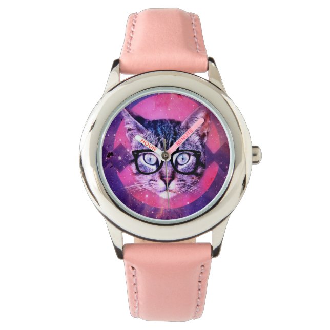 RELOJ DE PULSERA CAT SUNGLASSIS CHICAS NIÑOS PINK WRIST WATCH (Anverso)
