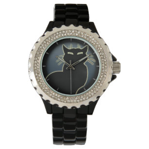 Reloj De Pulsera Cat Watch Black Cat Writing Watch Cat Lover Jewerl