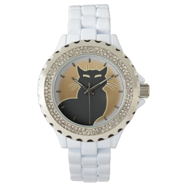 Reloj De Pulsera Cat Watch Black Cat Writing Watch Cat Lover Jewerl (Anverso)