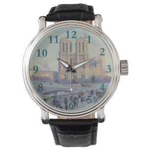 Reloj De Pulsera Catedral de Notre Dame de París Pintura clásica de