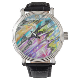 RELOJ DE PULSERA CATEGORÍA CINTAS INCLINANDO DISEÑO DE ARTE ABSTRAC