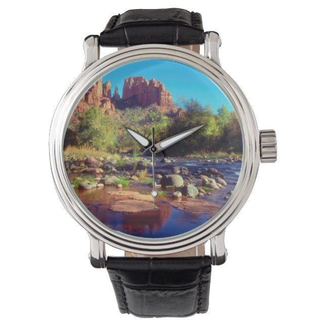 Reloj De Pulsera Cathedral Rock reflejada en Oak Creek (Anverso)