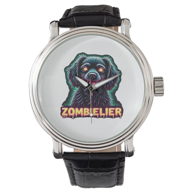 Reloj De Pulsera Cavalier King Charles Spaniel CKCS Zombie Dog Hall (Anverso)