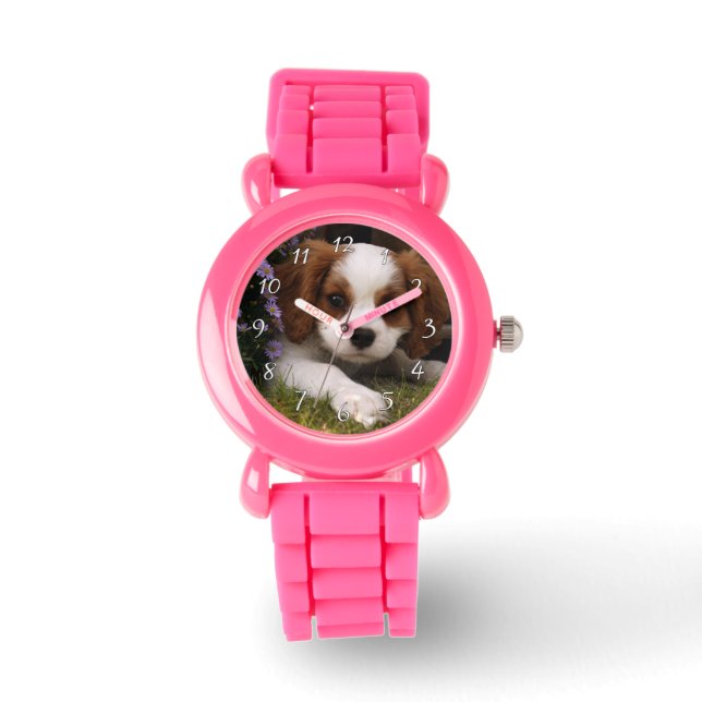 Reloj De Pulsera Cavalier King Charles Spaniel Cuppy detrás de las  (Anverso)