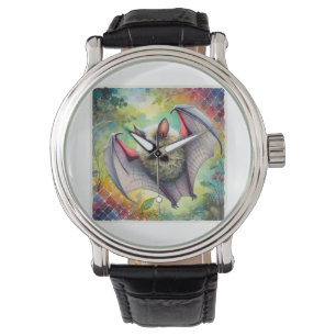 Reloj De Pulsera Cave Bat 031124AREF112 - Watercolor