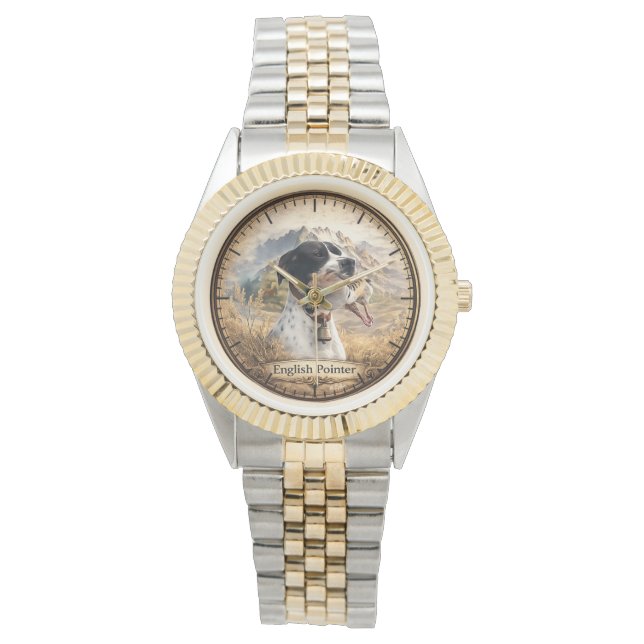 Reloj De Pulsera Caza con Pointer Inglés, perdiz Chukar (Anverso)