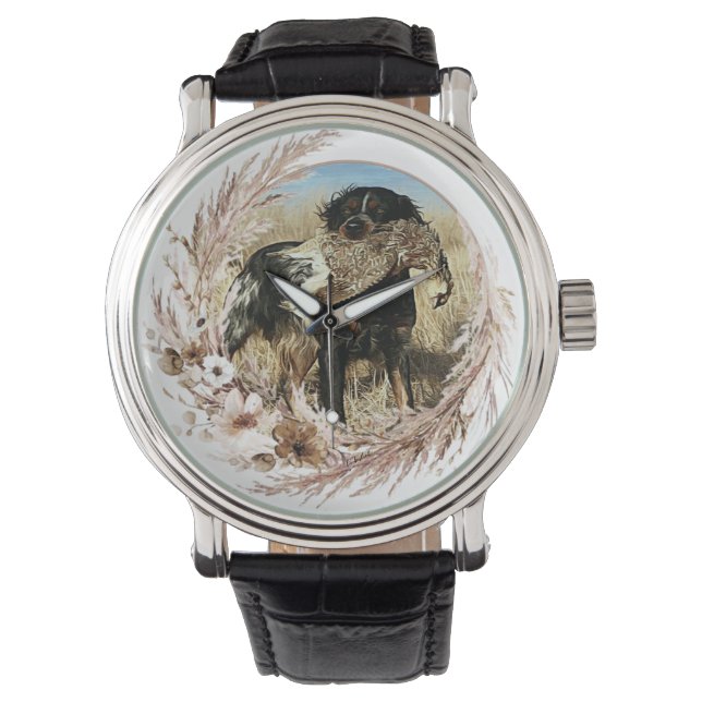 Reloj De Pulsera Caza de chocha con Brittany Spaniel   (Anverso)