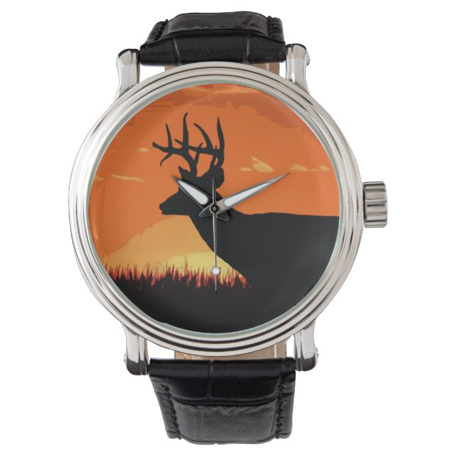 Reloj De Pulsera Caza de ciervos Whitetail (Anverso)