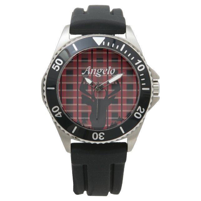 Reloj De Pulsera Caza de hombres de ciervos plásticos (Anverso)
