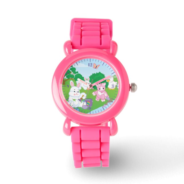Reloj De Pulsera Caza de huevos de la celebración de primavera (Anverso)