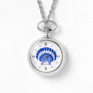 Reloj De Pulsera Caza de vieira - azul cobalto y blanco
