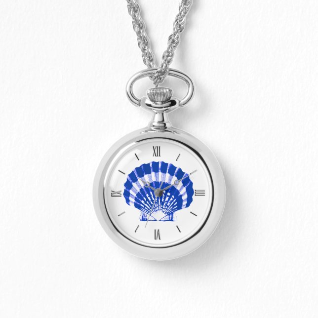 Reloj De Pulsera Caza de vieira - azul cobalto y blanco (Anverso)