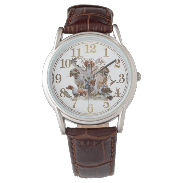 Reloj De Pulsera Caza de Woodcock con Brittany Spaniel Watch (Anverso)