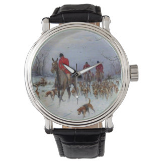 Reloj De Pulsera Caza del Zorro Cazadores y Sabuesos Regresando a C