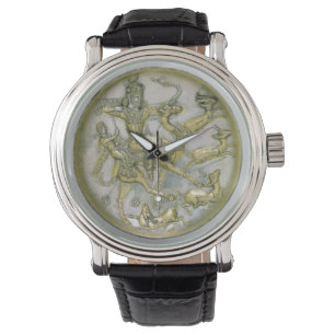 Reloj De Pulsera Caza en una antigua bandeja iraní
