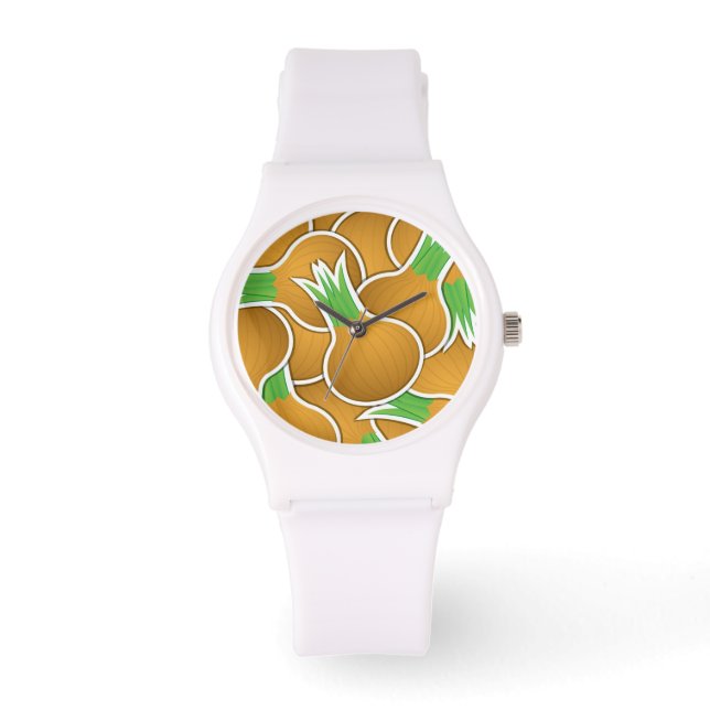 Reloj De Pulsera Cebollas marrones funky (Anverso)