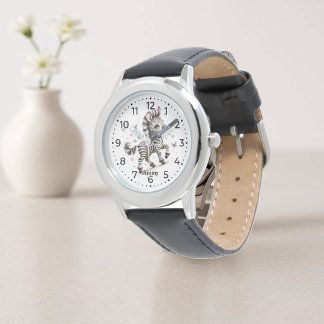 Reloj De Pulsera Cebra Bebé Rayada Safari de la Jungla Salvaje Anim