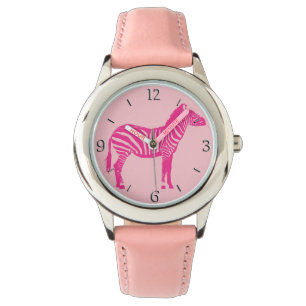 Reloj De Pulsera Cebra: fucsia y rosa claro
