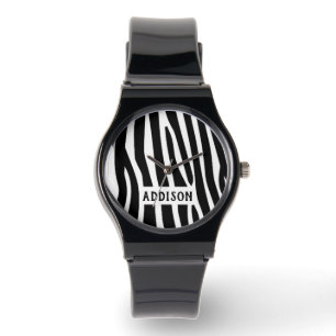 Reloj De Pulsera Cebra moderna a rayas personalizada