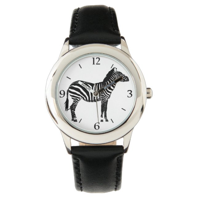 Reloj De Pulsera Cebra - Negro y Blanco (Anverso)