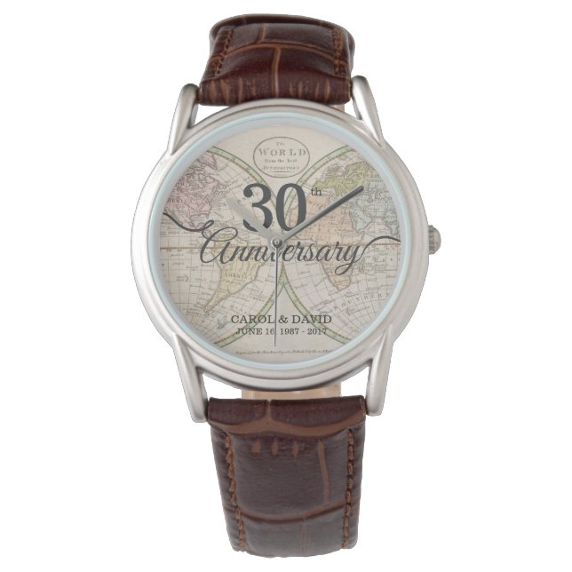 Reloj De Pulsera Celebrando el 30 aniversario. Mapa del mundo de la (Anverso)