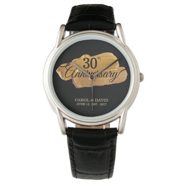 Reloj De Pulsera Celebrando el 30 aniversario. Pintura de oro. (Anverso)
