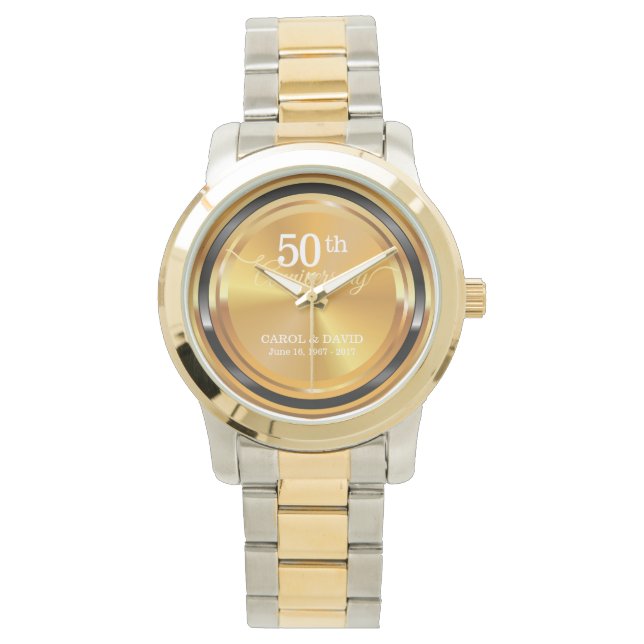 Reloj De Pulsera Celebrando el 50 aniversario. ¡Personalizable. (Anverso)