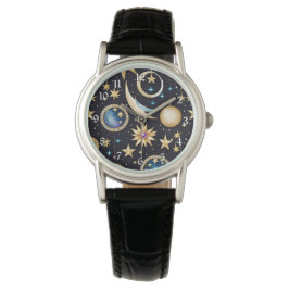 Reloj De Pulsera Celestial De Luna Y Estrellas