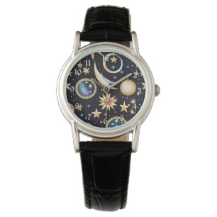 Reloj De Pulsera Celestial De Luna Y Estrellas