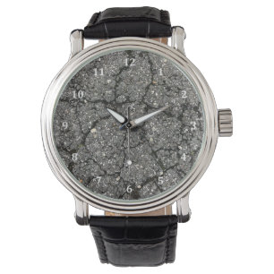 Reloj De Pulsera Cemento de esparcimiento de la calle Asfalto Negra