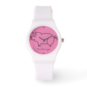 Reloj De Pulsera Cerdo Animal Thunder_Cove