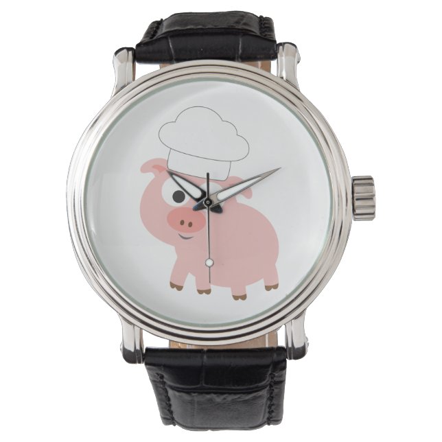 Reloj De Pulsera Cerdo Chef (Anverso)