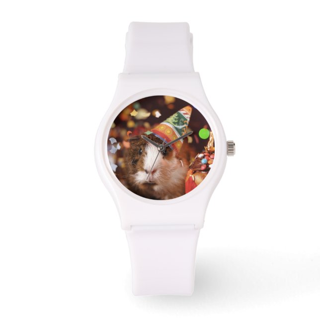 Reloj De Pulsera Cerdo de Guinea fiesta (Anverso)
