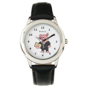 Reloj De Pulsera Cerdo gracioso personalizado de traje de negocios