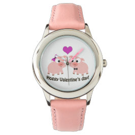 Reloj De Pulsera Cerdos día de San Valentín