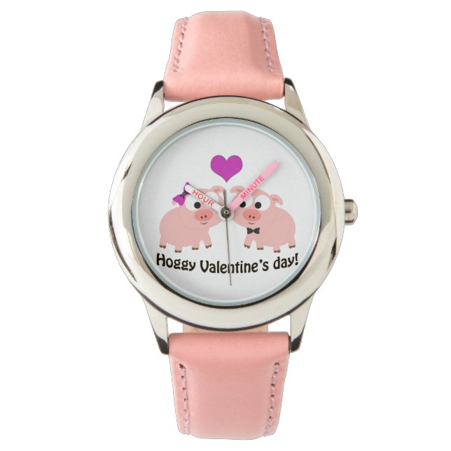 Reloj De Pulsera Cerdos día de San Valentín (Anverso)