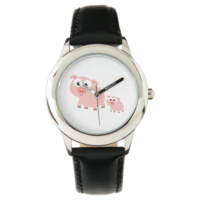 Reloj De Pulsera Cerdos rosados adorables (Anverso)