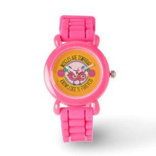 Reloj De Pulsera Cerebro Rosado Inteligente y Lindo, el Conocimient