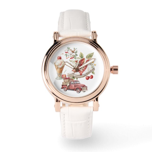 Reloj De Pulsera Cerezas dulces de verano (Anverso)