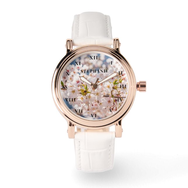 Reloj De Pulsera Cerezo Blossom Springtime Floral Sakura Moderno (Anverso)