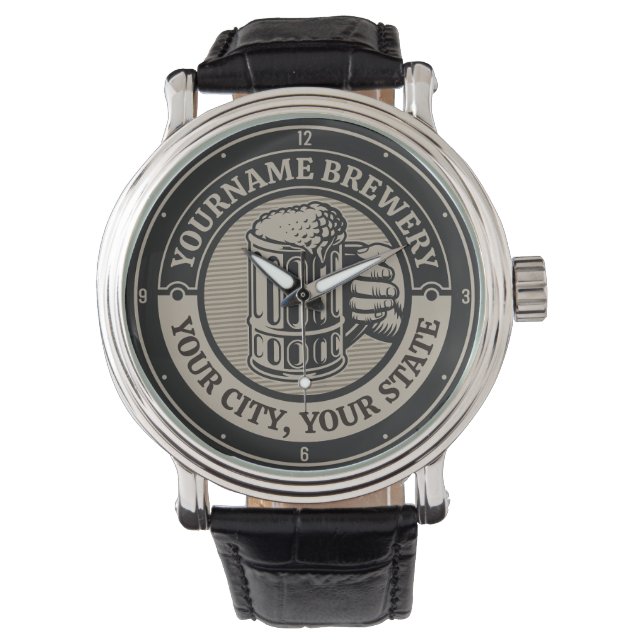 Reloj De Pulsera Cerveza de elaboración de nombres personalizados C (Anverso)