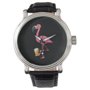 Reloj De Pulsera Cerveza Flamingo - Flamingo Rosa Funny