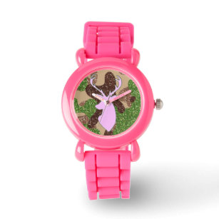Reloj De Pulsera Cerveza rosa y purpurina camo Watch