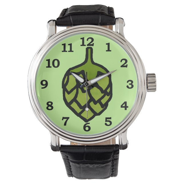 Reloj De Pulsera Cerveza vegetal de copas verdes (Anverso)