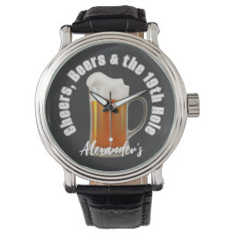Reloj De Pulsera Cervezas de Salud y el Monograma de Golf 19th Hole