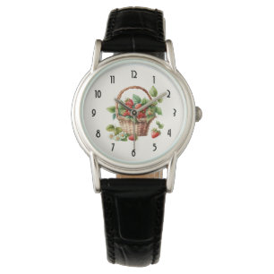 Reloj De Pulsera Cesta cutánea llena de fresas