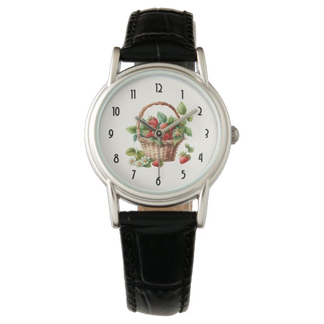 Reloj De Pulsera Cesta cutánea llena de fresas (Anverso)