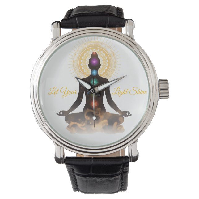 Reloj De Pulsera Chakra Silueta – Deja que tu luz brille (Anverso)