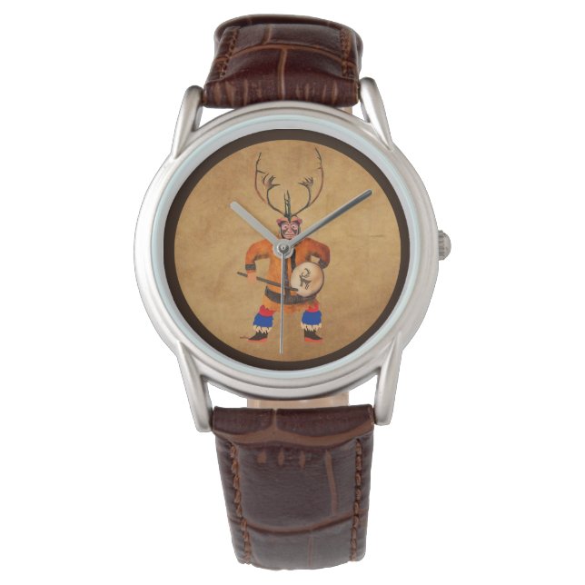 Reloj De Pulsera Chamán tamborileando (Anverso)